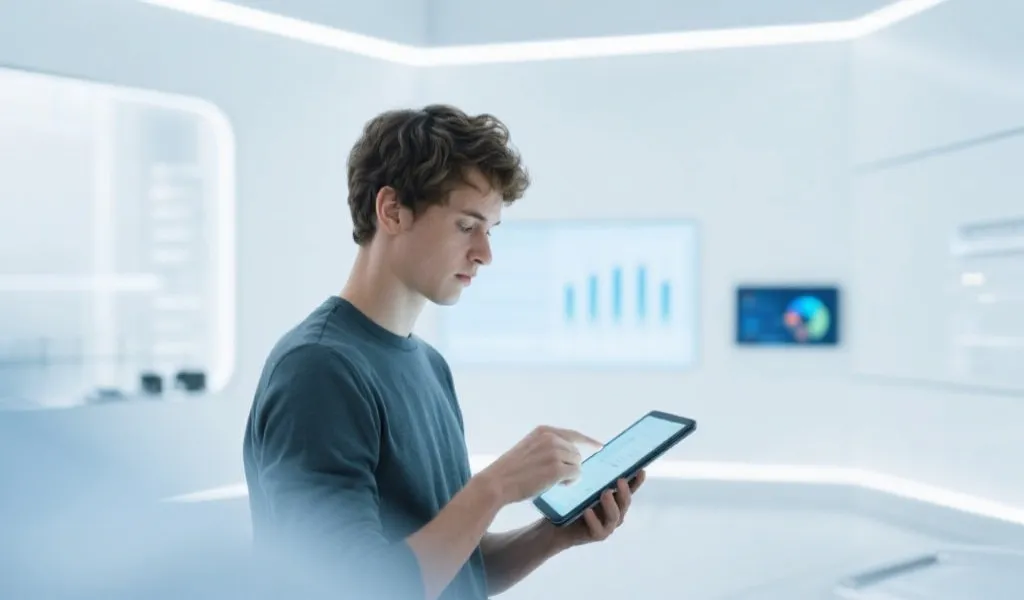 用户在智能终端上便捷查询开奖信息的场景插画